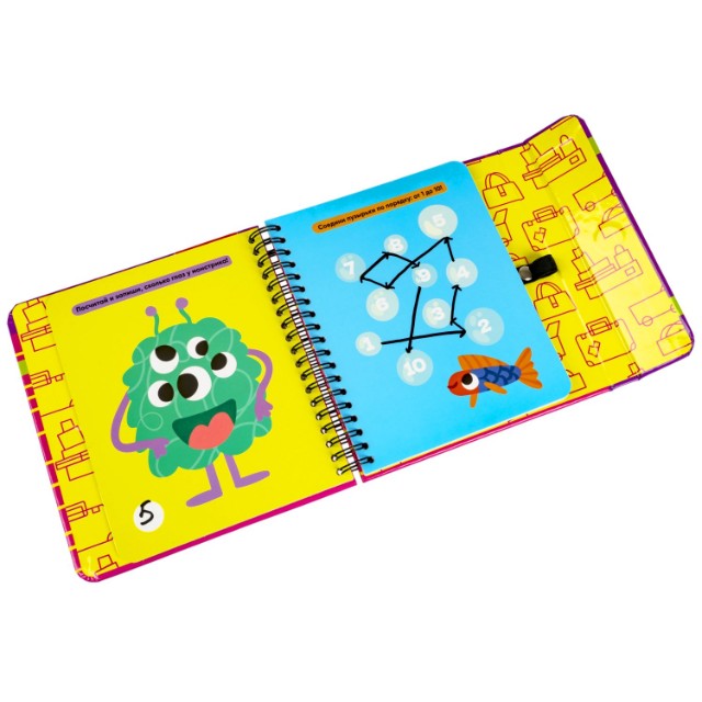 Игра Развивающая Игры в дорогу Малыши считают 2, многоразовые карточки со стирающимся маркером Превью 3