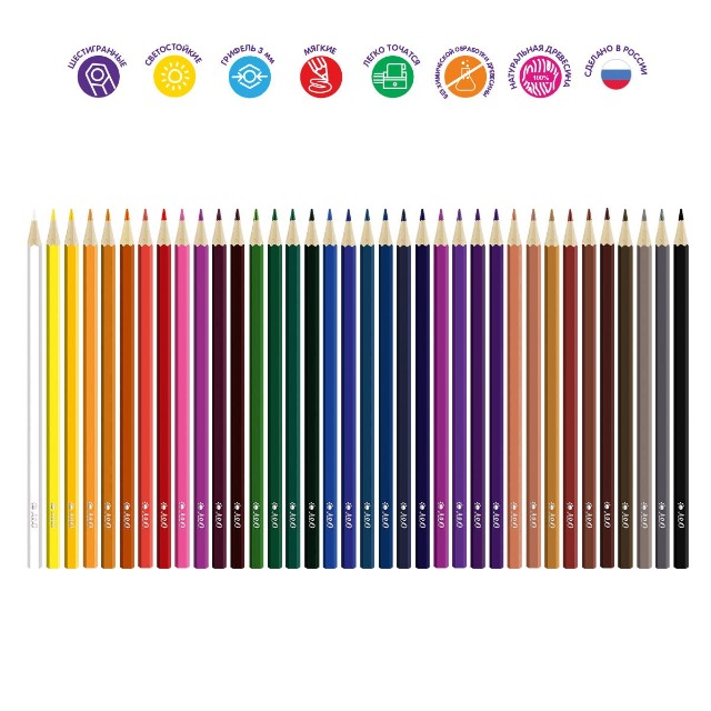 Карандаши цветные 36 цв Лео Ярко к/к Превью 1