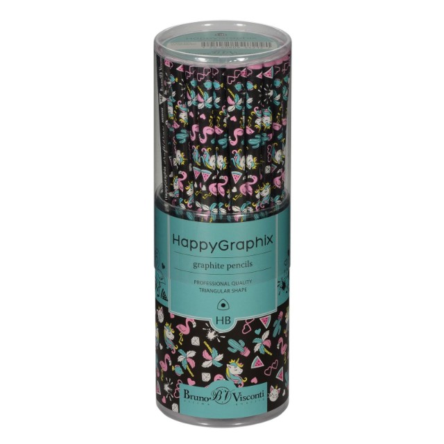 Карандаш ч/гр HB BV HappyGraphix Сказочные животные. Единорожки б/ластика Превью 4