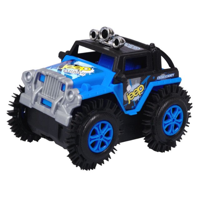 Машина Джип-перевёртыш 4WD на батарейках синий пласт Превью 5