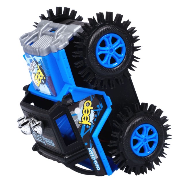 Машина Джип-перевёртыш 4WD на батарейках синий пласт Превью 2