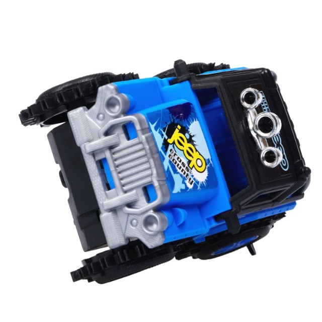 Машина Джип-перевёртыш 4WD на батарейках синий пласт Превью 1