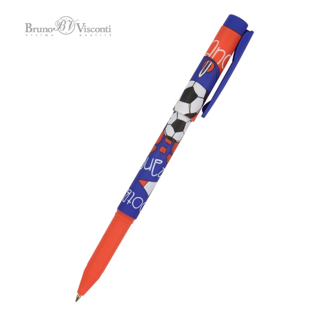 Ручка шариковая синяя BV FreshWrite. Футбол. Чемпионы. Франция 0,7мм принт