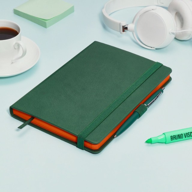 Ежедневник А5 BV Monaco на резинке зеленый недат Превью 1