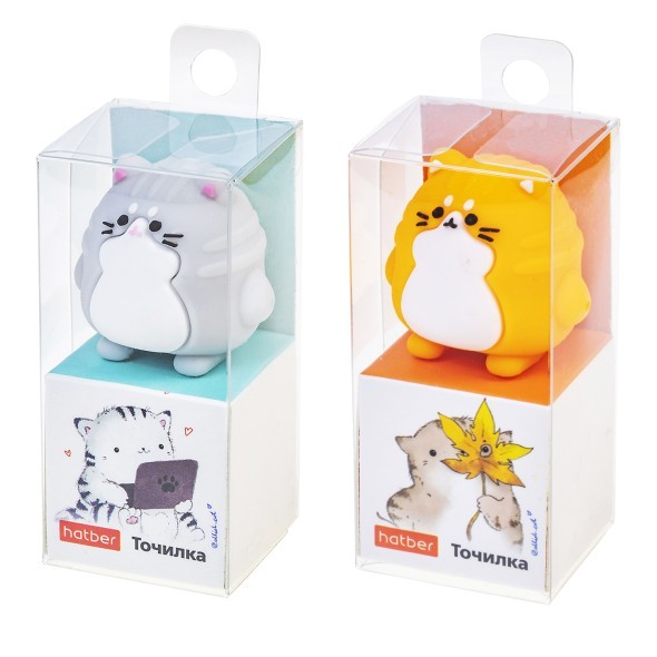 Точилка сув 1отв Hatber Приключения кота Пирожка