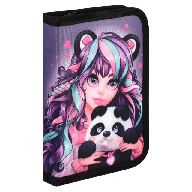 Пенал 1 отд пуст Девушка с пандой