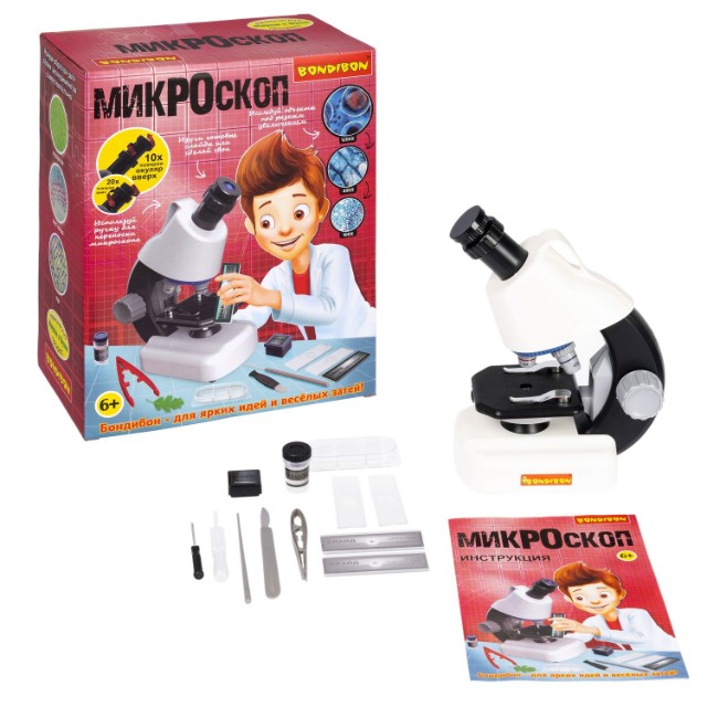 Набор для исследования Микроскоп (увеличение 100x,400x,1200x) с набором аксессуаров Превью 1