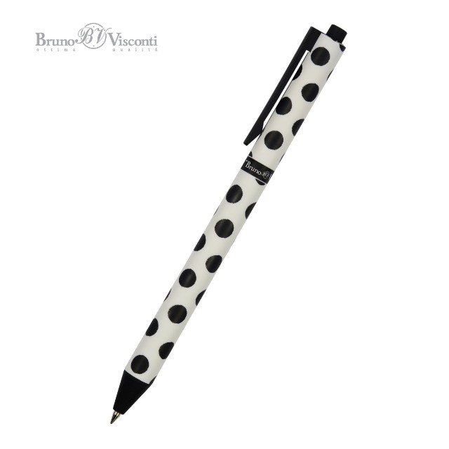 Ручка шариковая синяя BV ArtClick Black Polka Dots 0,5мм принт авт Превью 2