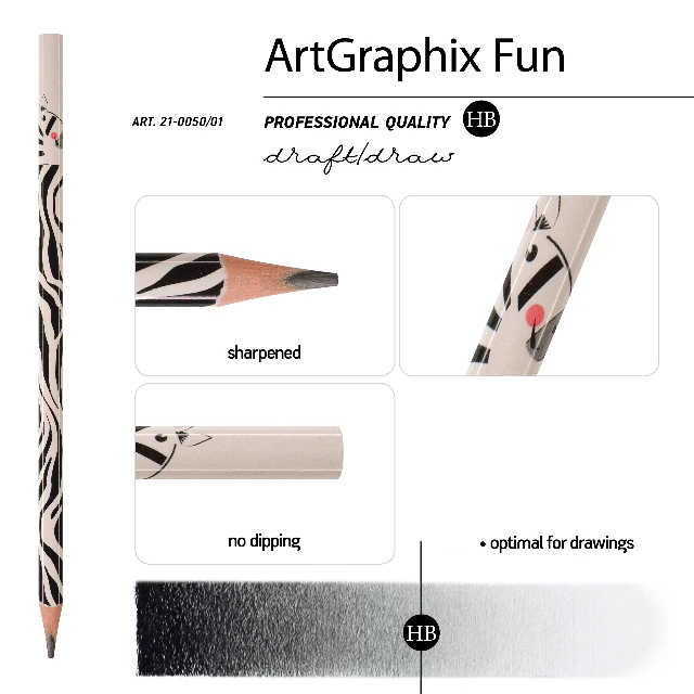 Карандаш ч/гр пластиковый б/ластика HB BV ArtGraphix Зебра треуг