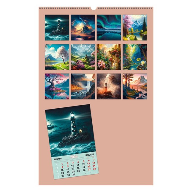 Календарь настенный 2024 КПВС2449 Мир вокруг нас. 4 Превью 2