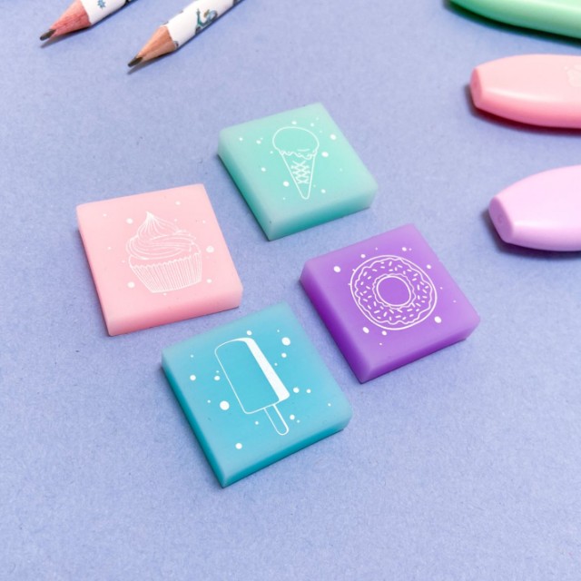 Ластик BV HappyGraphix Zefir квадрат в пластиковой коробочке 4 цв Превью 7