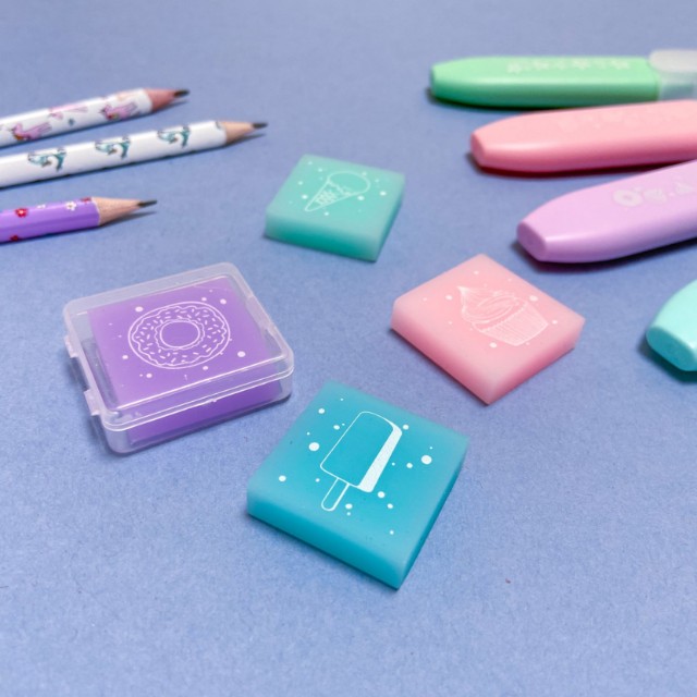 Ластик BV HappyGraphix Zefir квадрат в пластиковой коробочке 4 цв Превью 5