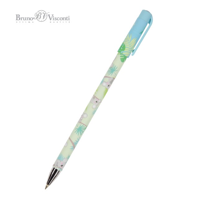 Ручка шариковая синяя BV HappyWrite Sweet animals. Коалы-очаровашки 0,5мм принт