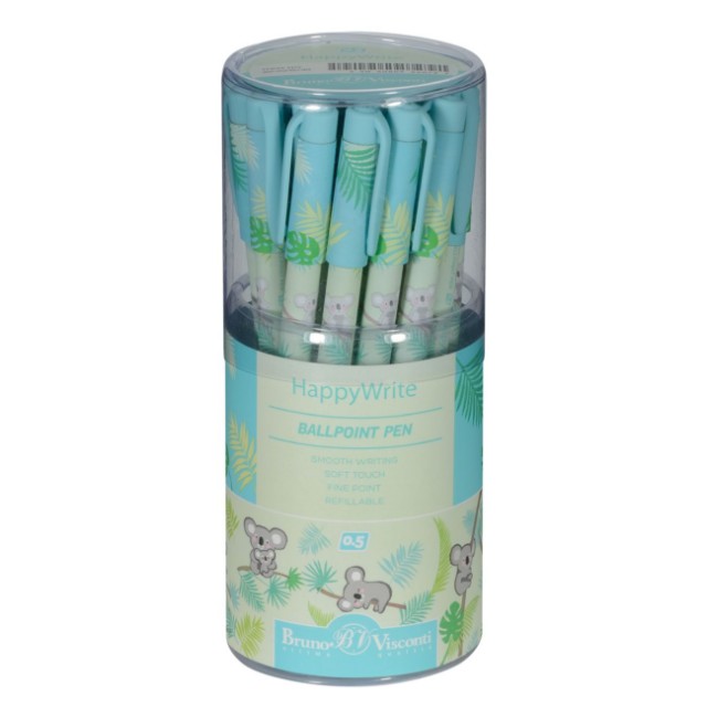 Ручка шариковая синяя BV HappyWrite Sweet animals. Коалы-очаровашки 0,5мм принт Превью 1