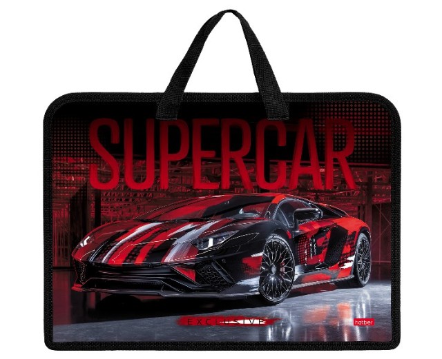 Сумка А4 пластик Hatber Supercar на молнии Превью 1
