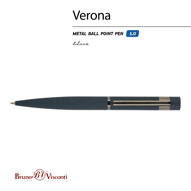Ручка подар шар BV Verona синяя авт синий корпус Превью 2