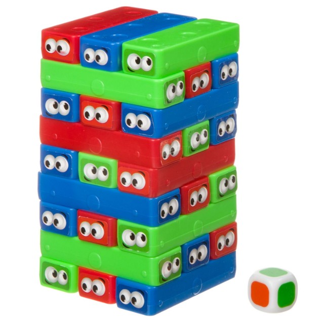 Игра Настольная Построй глазки 30 блоков, кубик (аналог дженга) Превью 2
