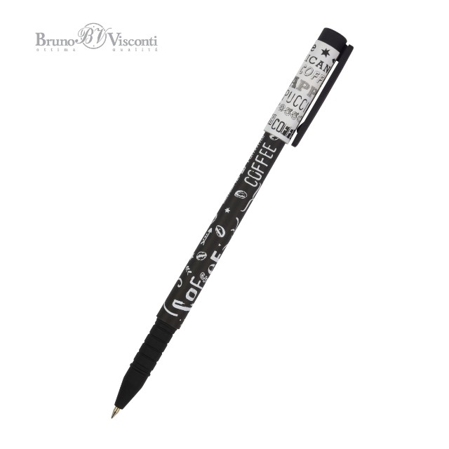 Ручка шариковая синяя BV FunWrite Coffee Time. Эспрессо 0,5мм принт Превью 3