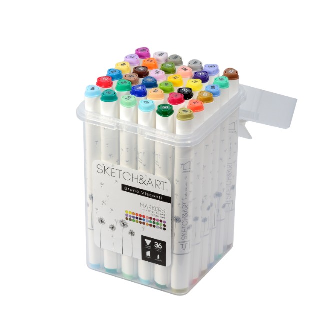 Маркеры д/скетчинга двуст 36цв 1-6мм BV Sketch&Art Большой Превью 3