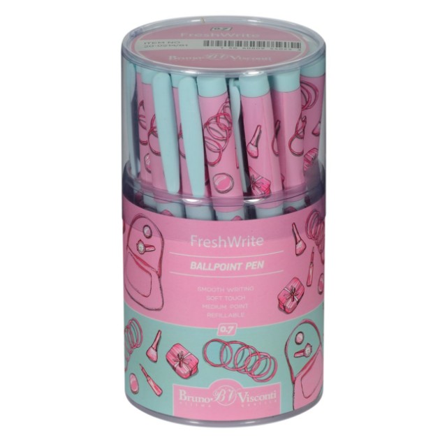 Ручка шариковая синяя BV FreshWrite. Life Style. Pink dream 0,7мм принт Превью 1