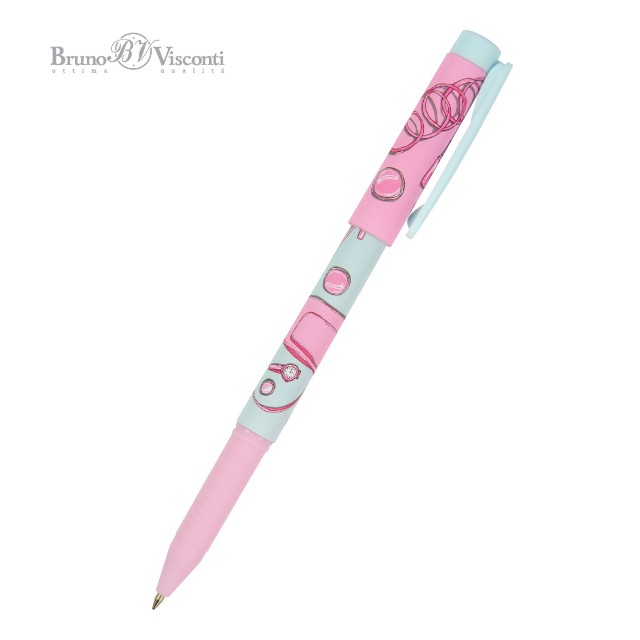Ручка шариковая синяя BV FreshWrite. Life Style. Pink dream 0,7мм принт