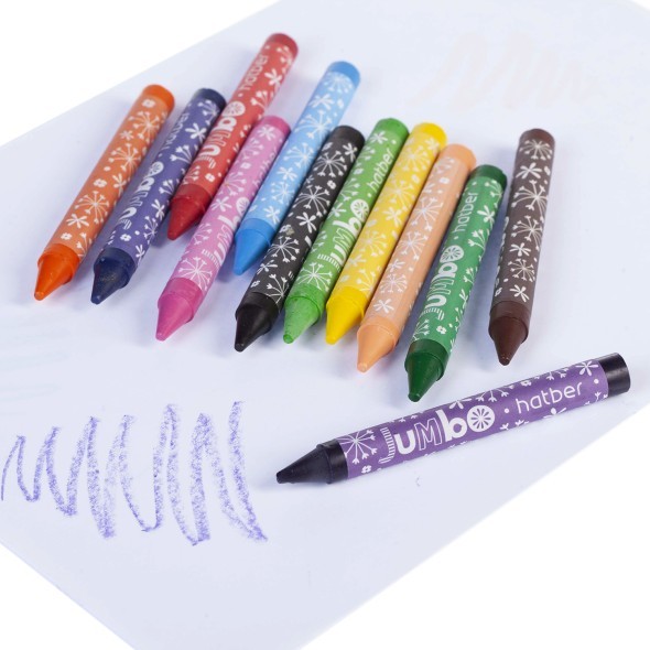 Мелки восковые 12цв Hatber Щенок круглый корпус диаметр 11мм JUMBO Превью 2