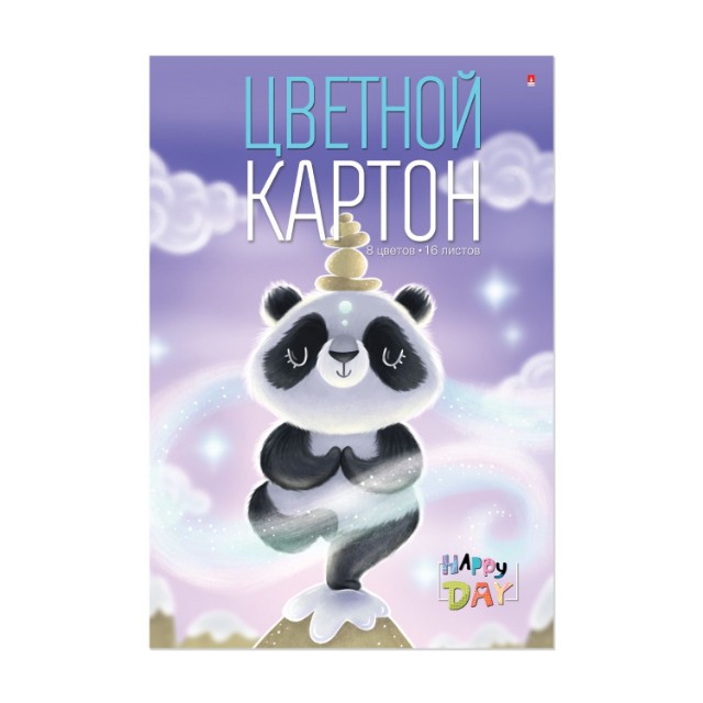 Картон цветной А4 16л 8цв мелов Мультики ассорти Превью 2