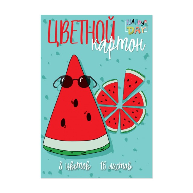 Картон цветной А4 16л 8цв мелов Мультики ассорти Превью 4