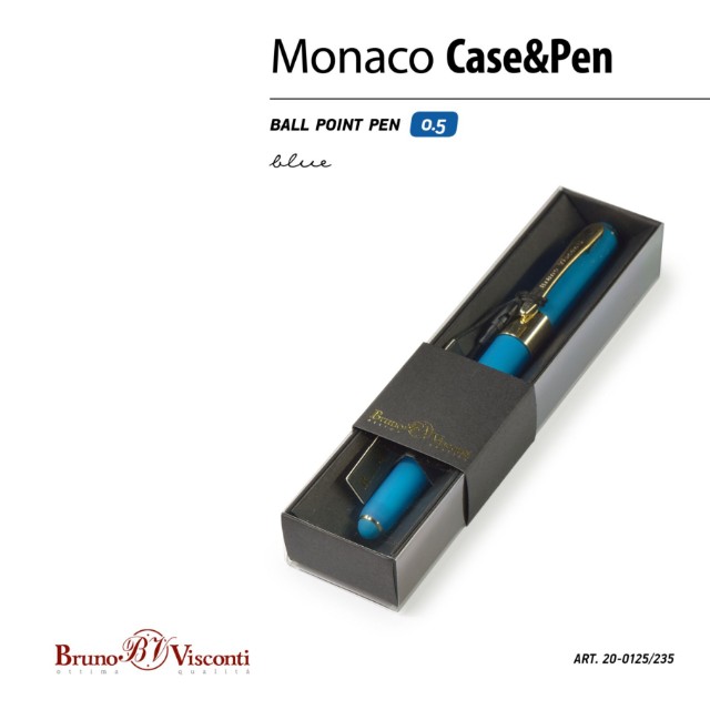 Ручка подар шар BV Monaco синяя 0,5мм бирюзовый корпус Превью 2