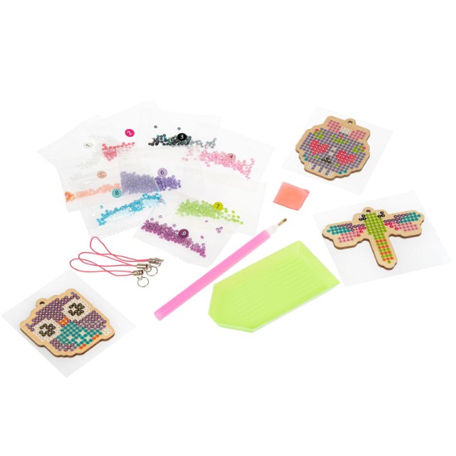 Творч Алмазная мозаика Брелоки Совушка, Стрекоза, Череп Превью 2