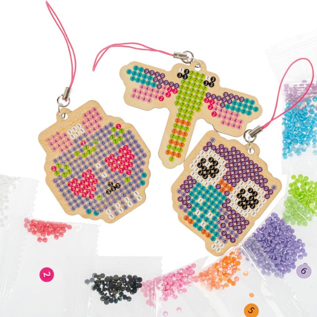 Творч Алмазная мозаика Брелоки Совушка, Стрекоза, Череп Превью 4