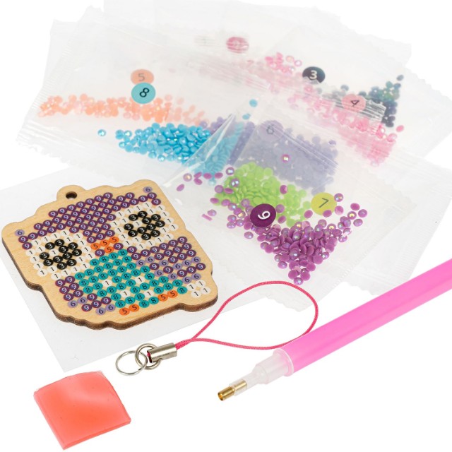 Творч Алмазная мозаика Брелоки Совушка, Стрекоза, Череп Превью 5