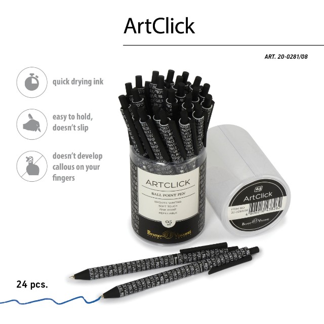 Ручка шариковая синяя BV ArtClick Буквы 0,5мм принт авт Превью 4