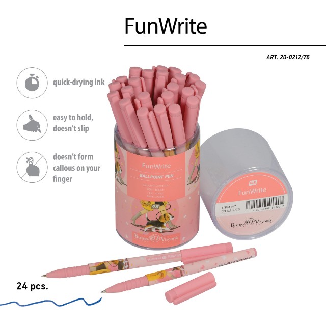 Ручка шариковая синяя BV FunWrite Городская прогулка. Бигль 0,5мм принт Превью 2