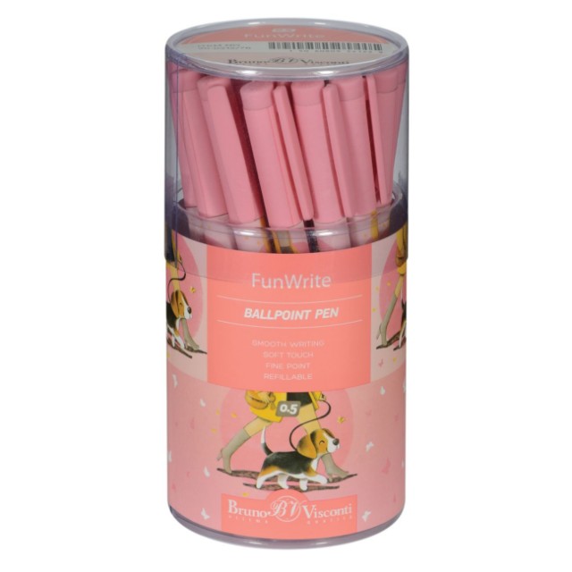 Ручка шариковая синяя BV FunWrite Городская прогулка. Бигль 0,5мм принт Превью 3