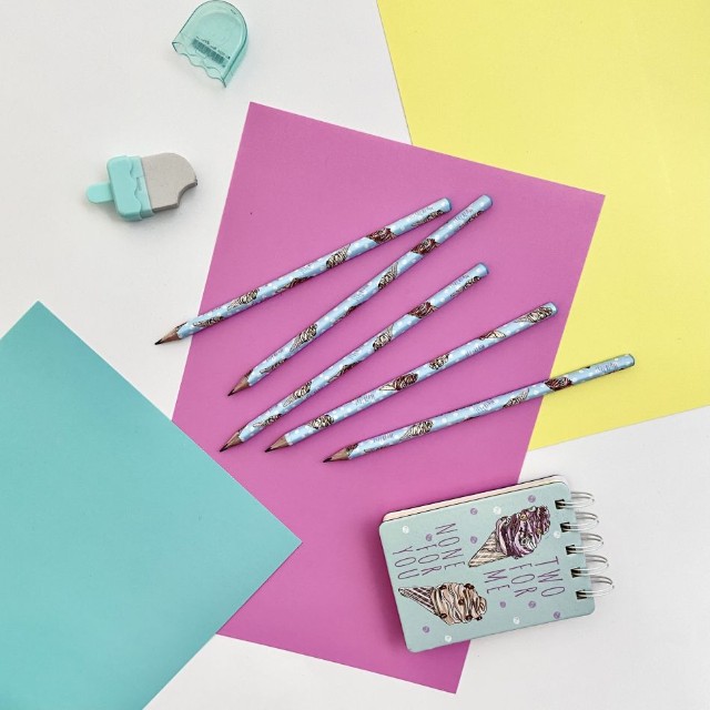 Карандаш ч/гр HB BV HappyGraphix Мороженое. Сахарный рожок б/ластика Превью 1