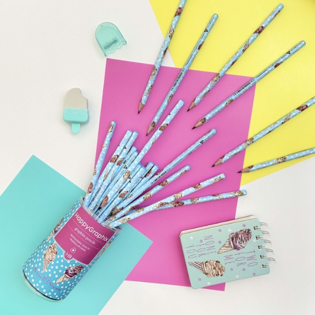 Карандаш ч/гр HB BV HappyGraphix Мороженое. Сахарный рожок б/ластика Превью 4