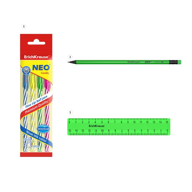 Организатор EK Base Neon Solid 4пр зеленый стакан Превью 2