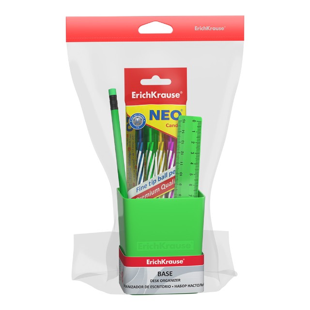 Организатор EK Base Neon Solid 4пр зеленый стакан Превью 1