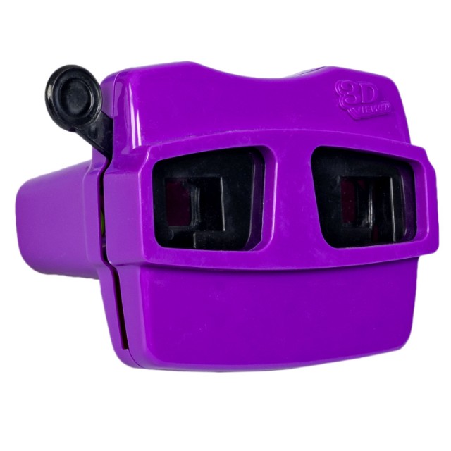 Очки 3D Животные и Динозавры квадратные фиолетовые (цветные cтереодиапозитивы 2 диска со слайдами) Превью 3