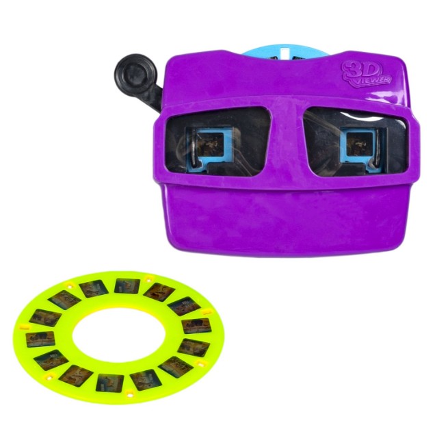 Очки 3D Животные и Динозавры квадратные фиолетовые (цветные cтереодиапозитивы 2 диска со слайдами) Превью 5