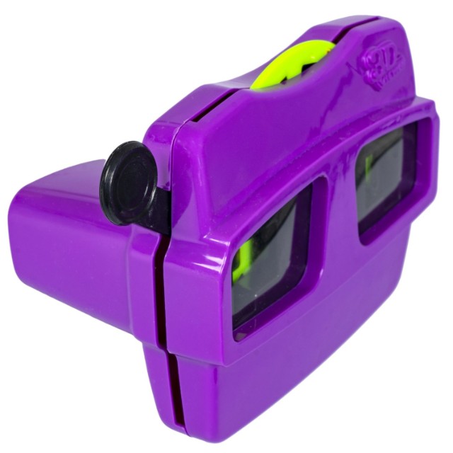 Очки 3D Животные и Динозавры квадратные фиолетовые (цветные cтереодиапозитивы 2 диска со слайдами) Превью 1