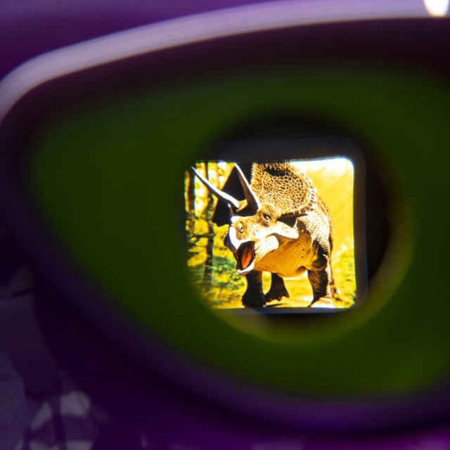 Очки 3D Животные и Динозавры квадратные фиолетовые (цветные cтереодиапозитивы 2 диска со слайдами) Превью 7