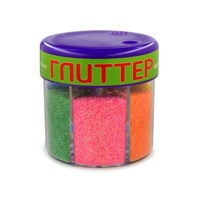 Творч Глиттер для декора с дозатором 6цв 60г Яркие цвета микс Превью 2