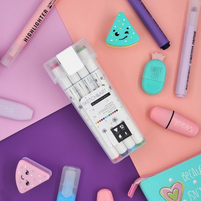 Маркеры д/скетчинга двуст 12цв 1-6мм BV Sketch&Art Базовый Превью 4