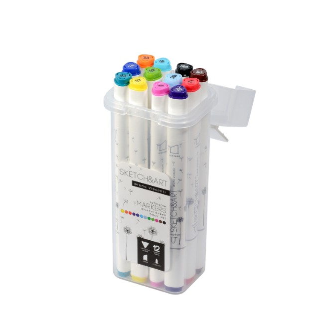 Маркеры д/скетчинга двуст 12цв 1-6мм BV Sketch&Art Базовый Превью 3