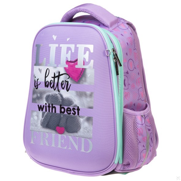 Ранец панцирный Hatber Лучшие друзья 38Х29Х15см EVA материал нагрудная стяжка светоотраж. 2 отделения 2 кармана и 1 потайн Превью 1