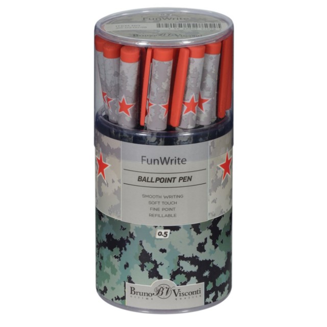 Ручка шариковая синяя BV FunWrite Military. Airforce 0,5мм принт Превью 4