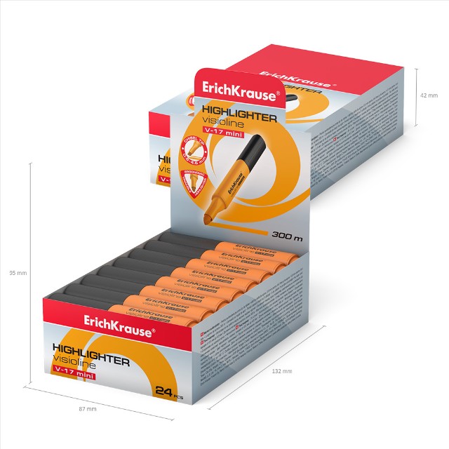 Маркер-выделитель оранжевый Visioline V-17 Mini Превью 4