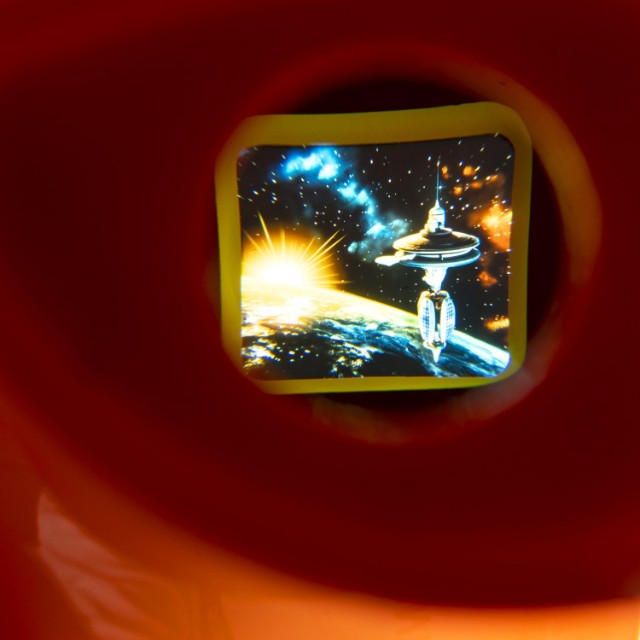Очки 3D Космос и Динозавры оранжевые цветные (cтереодиапозитивы 2 диска со слайдами) Превью 7
